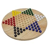 GICO Holz Halma Spiel XL - D30cm Brettspiel für die ganze Familie, 6 Spieler,...