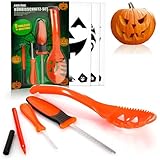 com-four® 13-teiliges Kürbis Schnitz-Set für Halloween - Schneide-Werkzeuge...