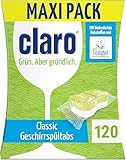 claro Classic Öko Geschirrspül-Tabs - 120 Spülmaschinen-Tabs - phosphatfrei,...