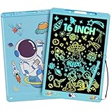 Bunter LCD Schreibtafel 16 Zoll für Kinder und Erwachsene, LCD Writing Tablet Löschbarer Wiederverwendbarer Zeichenblock, Abschließbar Maltafel Tablet, Kinder Spielzeug Geschenke, Blau