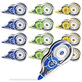 12er Pack Korrekturroller, 12m x 5mm Korrekturmaus Set, Mini Maus Roller...