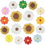 Wanmu 17 Stück Flicken zum Aufbügeln, Blumen Aufnäher Bügelflicken Reparatur...