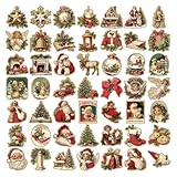 Weihnachtsaufkleber, 50 Stück Sticker Vintage, Selbstklebend Aufkleber für...