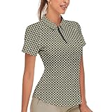 Soneven Damen Golf Poloshirt Leichtes Sportshirt Tailliert Karierte Bluse UPF...