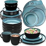 SÄNGER Vigo | Kombiservice 6 Personen, Teller Set Kaffeebecher Pastaschale 30...