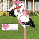 Klapperstorch Baby Rosa,Klapperstorch zur Geburt Draußen,Storch Geburt für...