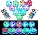 Mini Unterwasser Licht RGB Multi Mehrfarbige LED Teichbeleuchtung 10pcs...