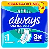 Always Ultra Day Damenbinden Normal (Größe 1) Mit Flügeln 68 Stück, Super...