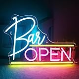 ineonlife Open Neon Schild Rosa Blau LED Neon Light für Business Light Up Sign...