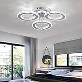 Moderne Kristall LED Deckenleuchte, Kaltweiß 6000K Diamant-Kristallleuchter,...