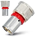Pressfitting Kupplung PEX 16mm x 1/2' Innengewinde Muffe Übergang für Aluverbundrohr Mehrschichtverbundrohr Verbundrohr Mit Dichtungsringe Oring | Heizungs- Sanitär- Trinkwasserinstallation