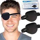 RIKEYO 2er-Pack Schwarze Medizinisch Augenklappen für Erwachsene und Kinder, 3D...