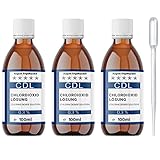 3X 100ml Chlordioxid-Lösung 0,3% – CDL/CDs in Braunglasflasche & HD-PE...