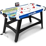 SereneLife 58' Air Hockey Game Table with Strong Motor, Digital LED Scoreboard,...