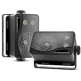 PYLE AUDIO Wasserdichte Lautsprecher 3.5-Zoll-200-Watt 3-Wege Wetterfeste Mini...
