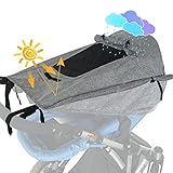 WD&CD Sonnensegel Kinderwagen mit UV Schutz 50+ und Wasserdicht, Double layer...