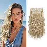 Sofeiyan Clip in Extensions, 4PCS 40 cm Haarverlängerung für Damen, Lockige...