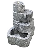 Dehner Gartenbrunnen Wasserfall mit LED-Beleuchtung...