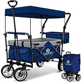 KESSER® Bollerwagen faltbar GT9000 mit Dach Handwagen Transportwagen | inkl. 2X...