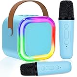 Karaoke Maschine für Kinder Erwachsene, Bluetooth Karaoke Lautsprecher mit 2...