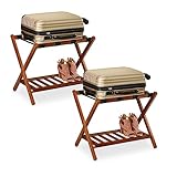 Relaxdays Kofferständer klappbar, 2er Set, Holz, H x B x T: 54 x 66 x 45 cm, 2...