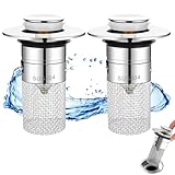 Maxentico Waschbecken Ablaufgarnitur(2Pcs), Popup Ventil Abfluss Waschtisch,...