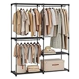 SONGMICS Kleiderschrank offen, Kleiderständer, Kleiderstange, Garderobe, 3...