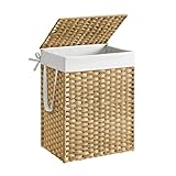 SONGMICS Wäschekorb, Wäschesammler 90 L, Wäschebox aus synthetischem Rattan,...