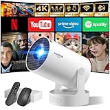 Mini Beamer Unterstützt 4K 1080P, Projektor Tragbarer mit WiFi 6 und Bluetooth...