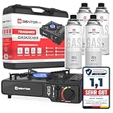 Gaskocher Campingkocher mit 4er Gaskartuschen 227g im Set Gas-Kartusche mit...