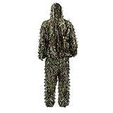 PELLOR 3D Ghillie Tarnanzug, Jungle Regenponcho Ghillie Suit Camouflagemit...