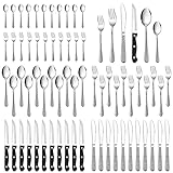 Besteck Set, HaWare 72-teiliges Edelstahl Besteckset mit Steakmesser für 12...