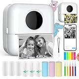 HuiJuKeJi Mini Drucker, Taschendrucker, Mini Fotodrucker für Smartphone,...