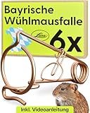Luna® Bayerische Wühlmausfalle 6X Made in Austria - giftfrei - Kein Köder...