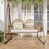 Gartenschaukel, Hollywoodschaukel mit Rückenlehne, Gartenmöbel-Set für den...