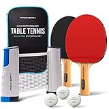 PRO SPIN Tischtennisschläger Set - Mit Tischtennisnetz Für Jeden Tisch,...