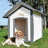 wetterfeste Hundehütte Bella - aus massivem Holz - perfekt für draußen - mit...