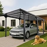 Alu-Carport HWC-O23, Autoüberdachung Garage Unterstand, 10cm-Gestell...