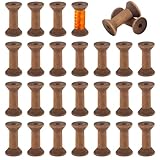 GLOBLELAND 25 Stück Leere Spulen Aus Holz Im Vintage Stil 1.6' leere Retro...