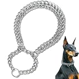 Voarge Hundehalskette aus rostfreiem Edelstahl, Kettenwürger zweireihig Chrom,...
