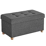 SONGMICS Sitzhocker mit Stauraum, klappbare Sitzbank mit Beinen, 38 x 76 x 40 cm...