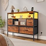 YITAHOME Kommode für das Schlafzimmer mit 4 Stoffschubladen, Anrichte mit 2...