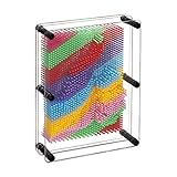 Relaxdays 3D Nagelbild Pinart, Retro Nagelspiel, 15x20cm, 3D-Abdruck,...