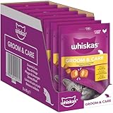 Whiskas Groom & Care Katzensnacks im Portionsbeutel für ausgewachsene Katzen...
