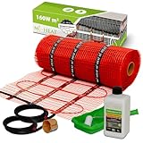 Elektrische Fussbodenheizung 15m² Dünnbettheizmatten 160Watt/m² Fußboden...