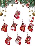 Weihnachtsstrumpf Set, Hillylolly 8 Stück Weihnachtsstrümpfe Mini,16 cm...