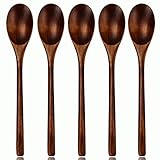 AOOSY Holzlöffel Esslöffel,5 Stück im japanischen Stil Küchengerät langen...
