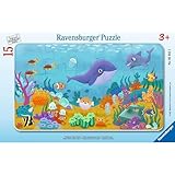 Ravensburger Kinderpuzzle - Tierkinder unter Wasser - 15 Teile Rahmenpuzzle für...