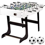 GAMES PLANET Tischfussball „Belfast“, klappbar, Farbe: weiß, nahtlos...