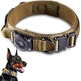 JIARUI Taktisches Hundehalsband mit Griff, Wasserdichter Airtag Hundehalsband,...